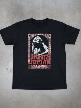 Janis Joplin Fillmore Vintage Concert Poster Graphic Unisex T-Shirt Classic Rock